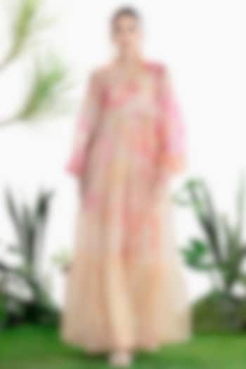 Multi-Colored Organza Layered Cocktail Dress by SIDDHARTHA BANSAL at Pernia's Pop Up Shop