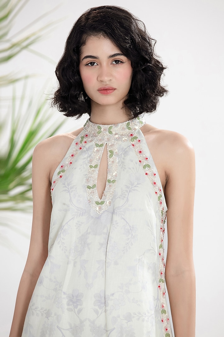 Ivory Cotton Linen Embroidered Co-Ord Set by SIDDHARTHA BANSAL at Pernia's Pop Up Shop
