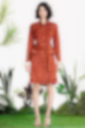 Rust Denim Twill Co-Ord Set by SIDDHARTHA BANSAL at Pernia's Pop Up Shop