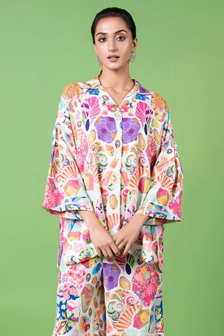 Multi-Colored Rayon Twill Co-Ord Set by SIDDHARTHA BANSAL at Pernia's Pop Up Shop