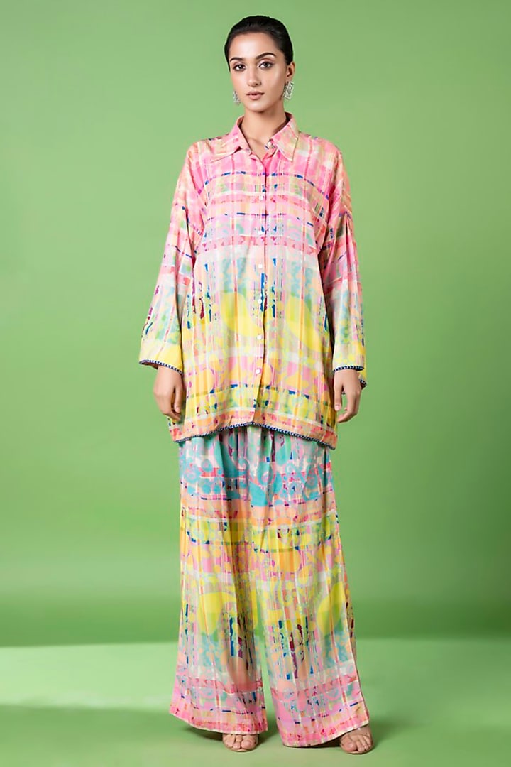 Multi-Colored Rayon Twill Co-Ord Set by SIDDHARTHA BANSAL at Pernia's Pop Up Shop