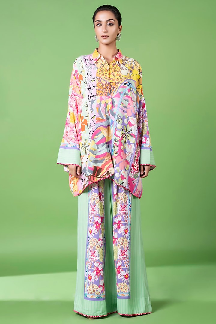 Multi-Colored Rayon Twill Co-Ord Set by SIDDHARTHA BANSAL at Pernia's Pop Up Shop