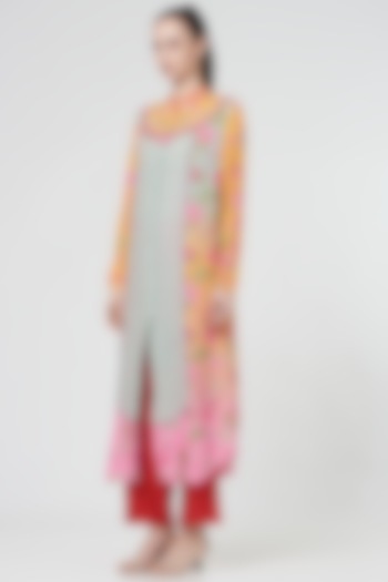 Multi-Coloured Crepe Printed Shirt Dress by SIDDHARTHA BANSAL