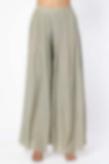 Grey Pleated Pants by SIDDHARTHA BANSAL at Pernia's Pop Up Shop