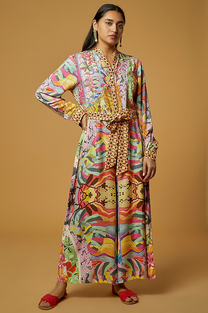 Multi-Color Mix Print Jumpsuit by SIDDHARTHA BANSAL at Pernia's Pop Up Shop