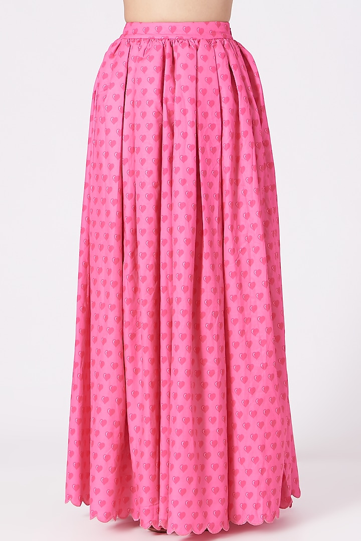 Blush Pink Scuba & Poly Crepe Digital Printed Skirt Set by SIDDHARTHA BANSAL at Pernia's Pop Up Shop