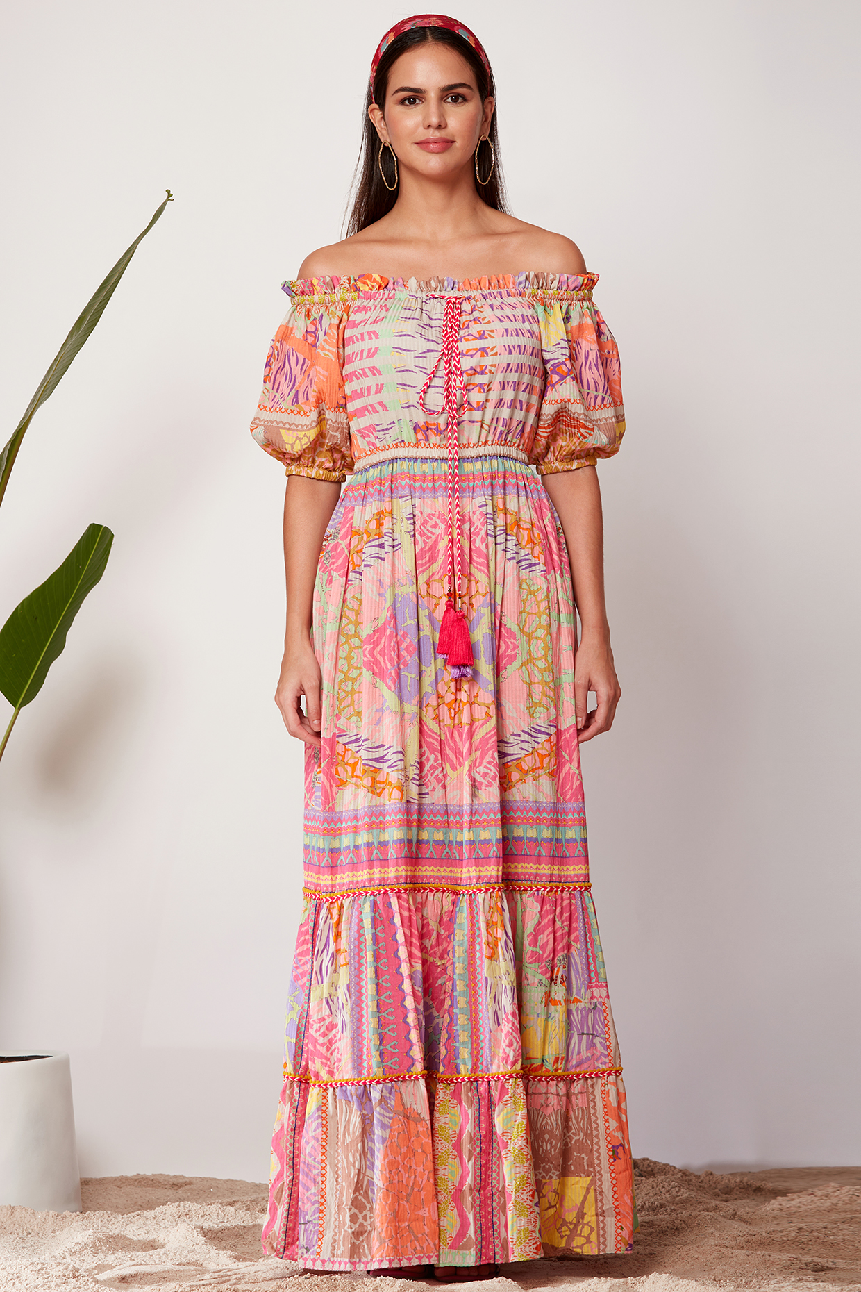 Multi-Colored Printed Maxi Vacation Dress by SIDDHARTHA BANSAL at Pernia's Pop Up Shop