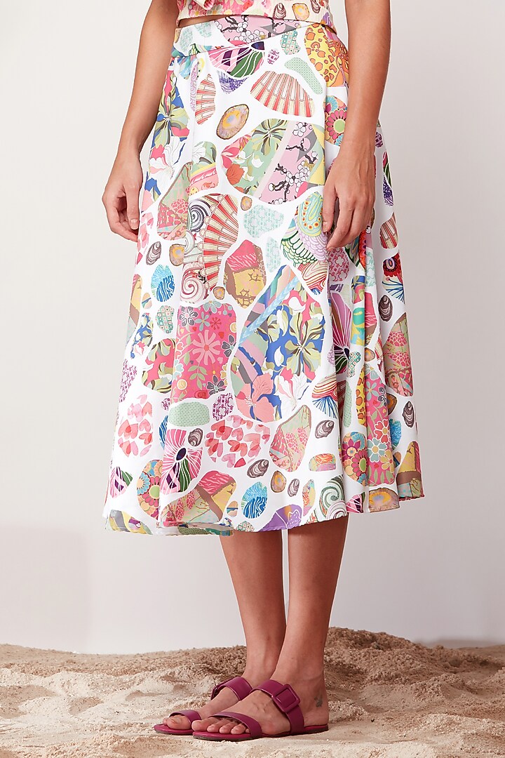 Multi-Colored Block Printed Skirt by SIDDHARTHA BANSAL at Pernia's Pop Up Shop