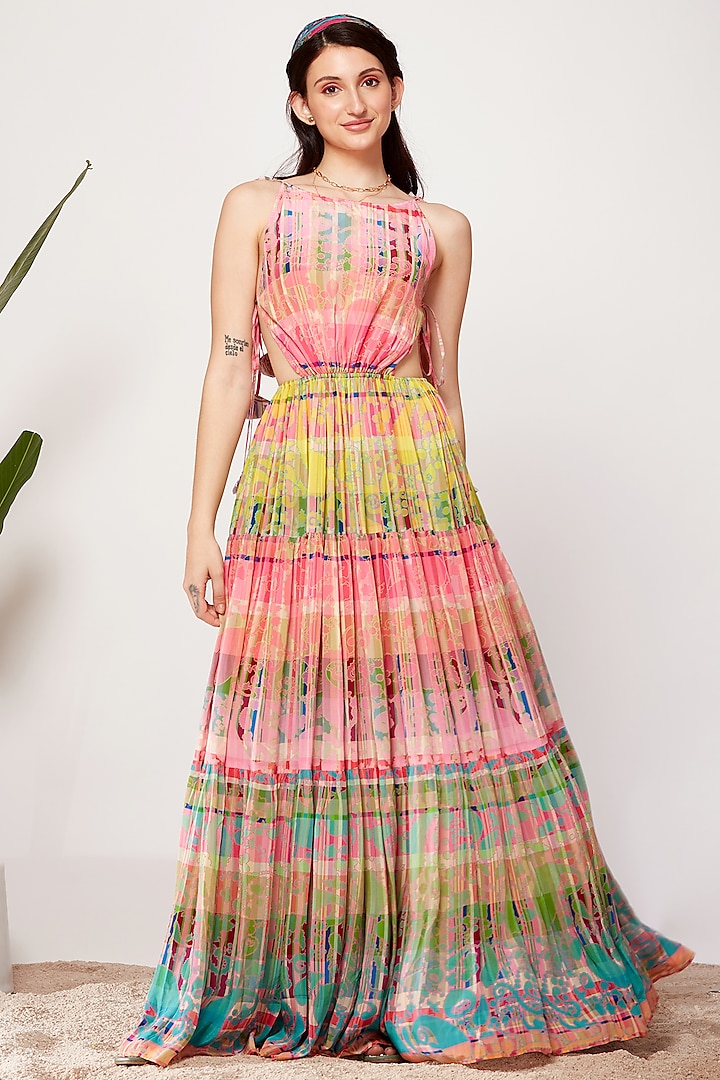 Multi-Colored Printed Dress by SIDDHARTHA BANSAL
