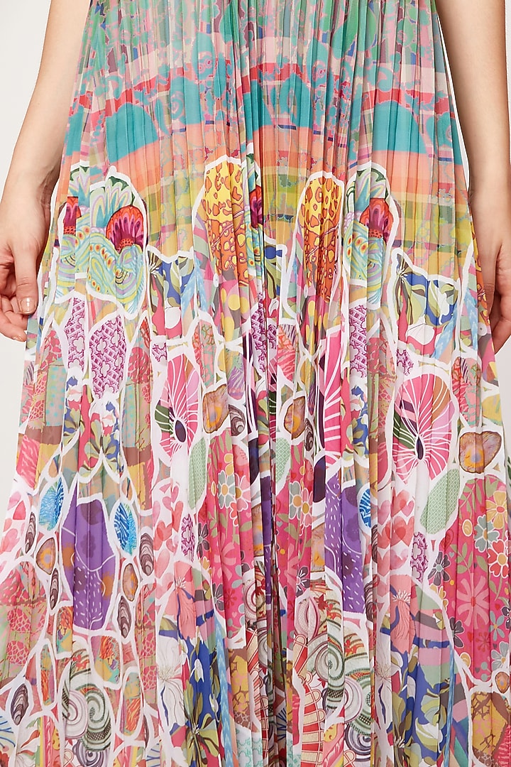 Multi-Colored Printed Tube Vacation Dress by SIDDHARTHA BANSAL at Pernia's Pop Up Shop