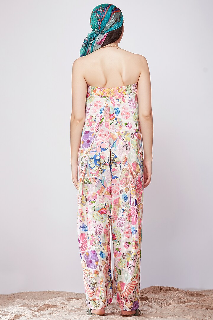Multi-Colored Block Printed Off-Shoulder Jumpsuit by SIDDHARTHA BANSAL at Pernia's Pop Up Shop