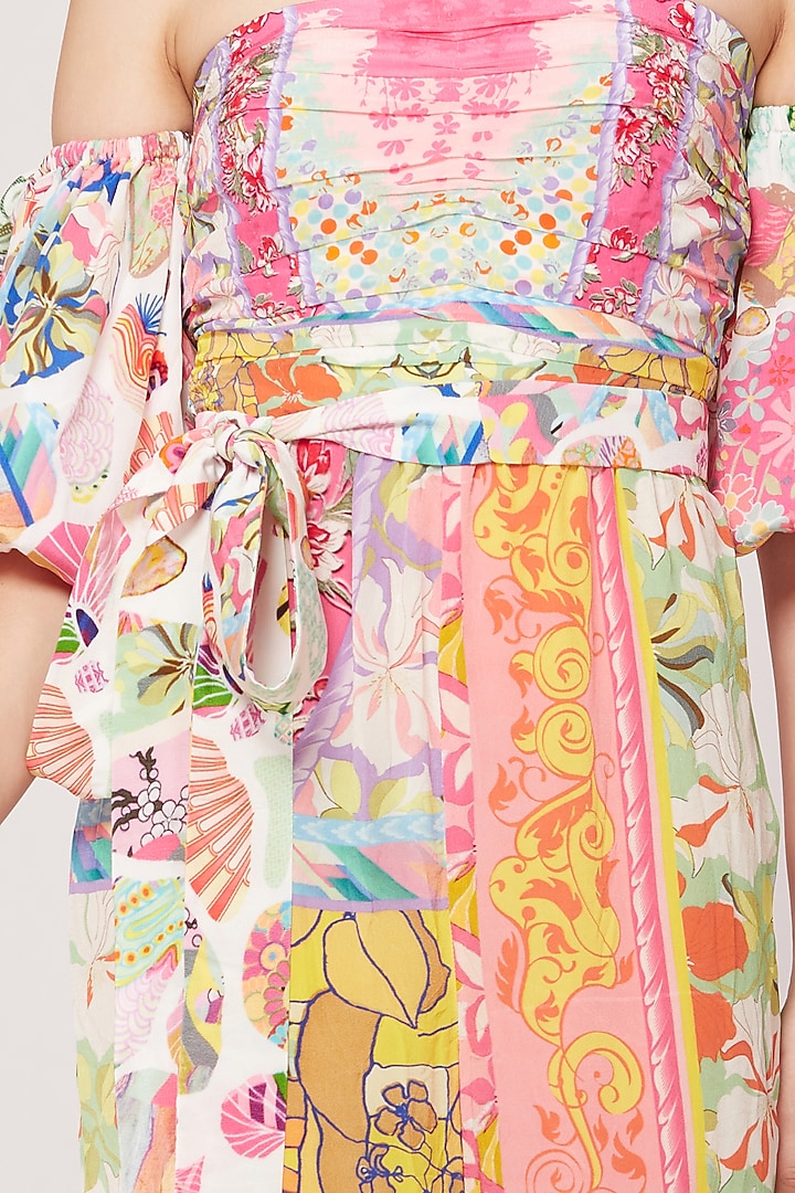 Multi-Colored Floral Printed Off-Shoulder Jumpsuit by SIDDHARTHA BANSAL at Pernia's Pop Up Shop