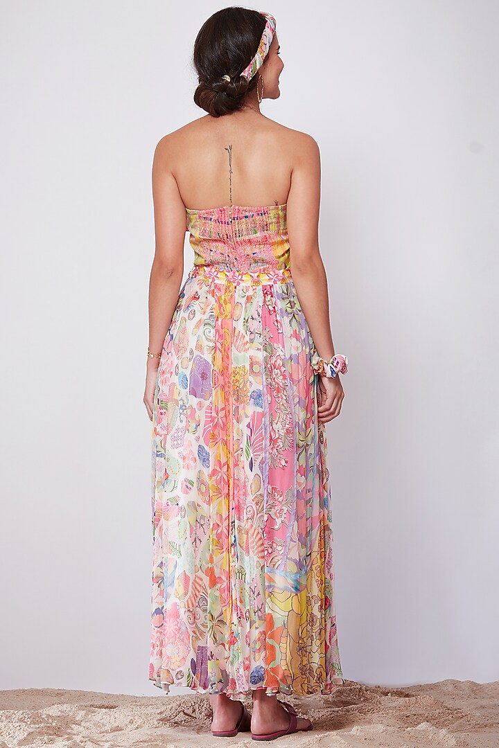Multi-Colored Floral Printed Skirt by SIDDHARTHA BANSAL at Pernia's Pop Up Shop