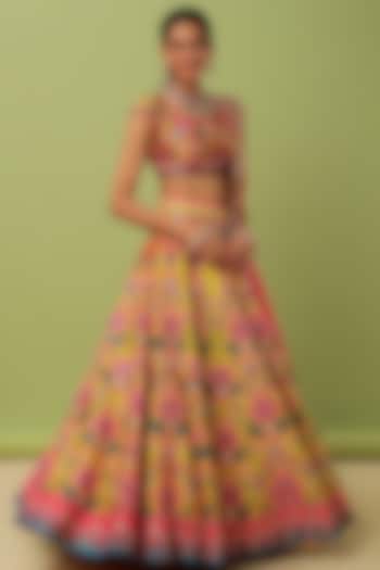 Yellow Embroidered Wedding Lehenga Set by SIDDHARTHA BANSAL at Pernia's Pop Up Shop
