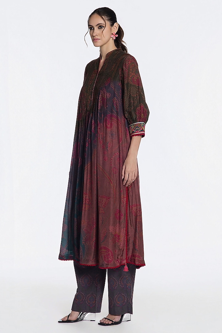 Grey Muslin Zari Embroidered Kurta Set by SIDDHARTHA BANSAL at Pernia's Pop Up Shop