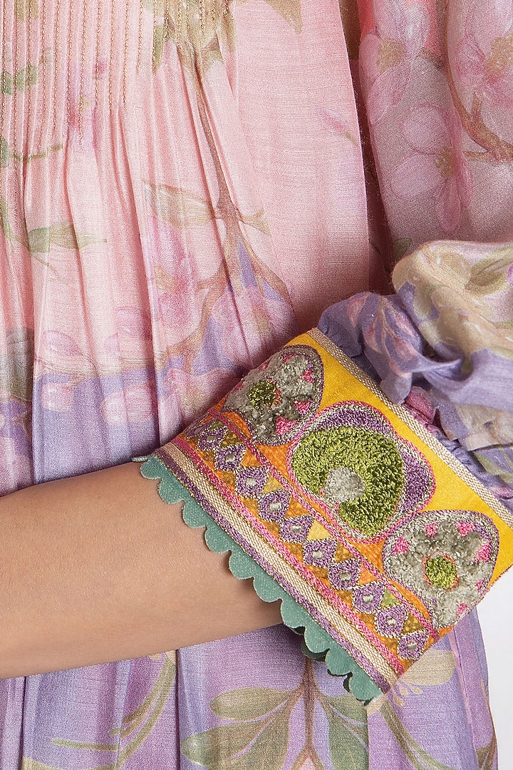 Blush Pink Modal Muslin Zari Embroidered Kurta Set by SIDDHARTHA BANSAL at Pernia's Pop Up Shop
