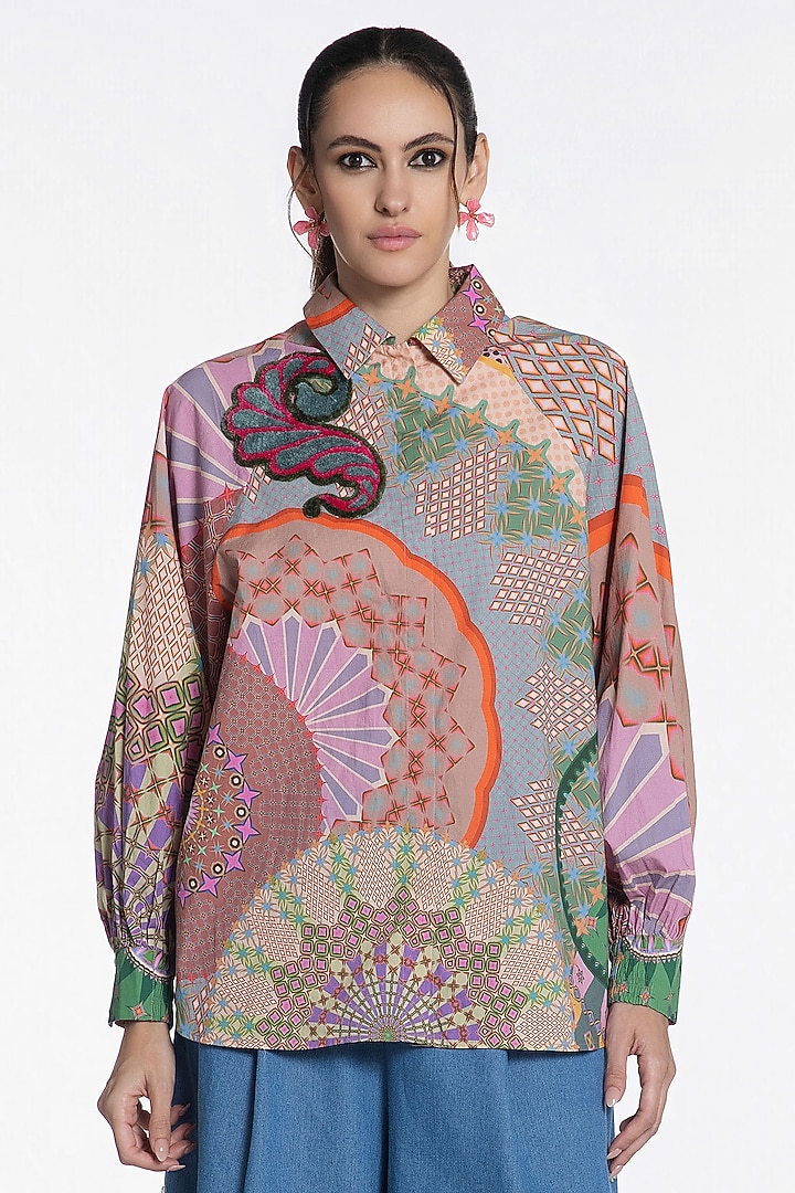 Multi-Colored Cotton Printed Shirt by SIDDHARTHA BANSAL at Pernia's Pop Up Shop