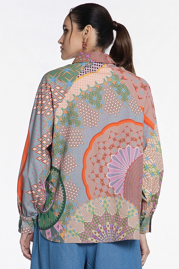 Multi-Colored Cotton Printed Shirt by SIDDHARTHA BANSAL at Pernia's Pop Up Shop