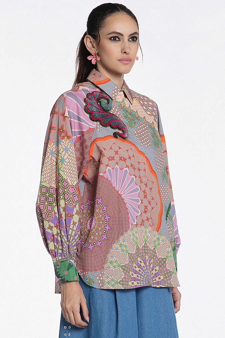 Multi-Colored Cotton Printed Shirt by SIDDHARTHA BANSAL at Pernia's Pop Up Shop