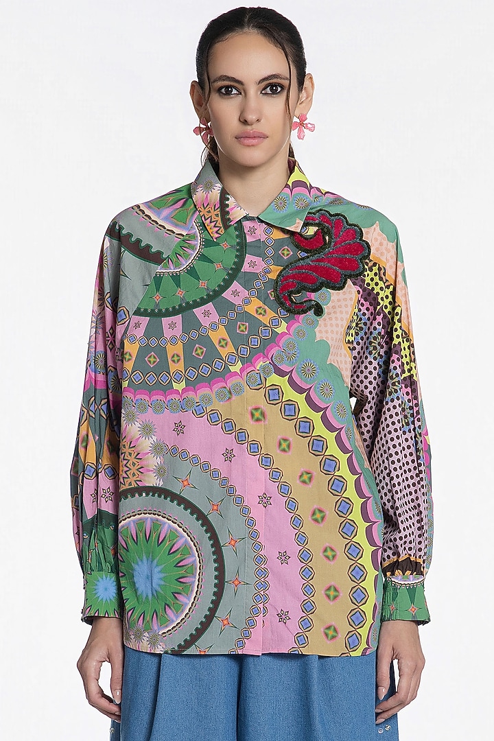 Multi-Colored Cotton Printed Shirt by SIDDHARTHA BANSAL at Pernia's Pop Up Shop