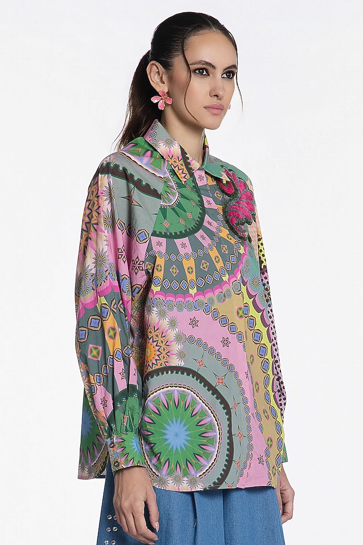 Multi-Colored Cotton Printed Shirt by SIDDHARTHA BANSAL at Pernia's Pop Up Shop