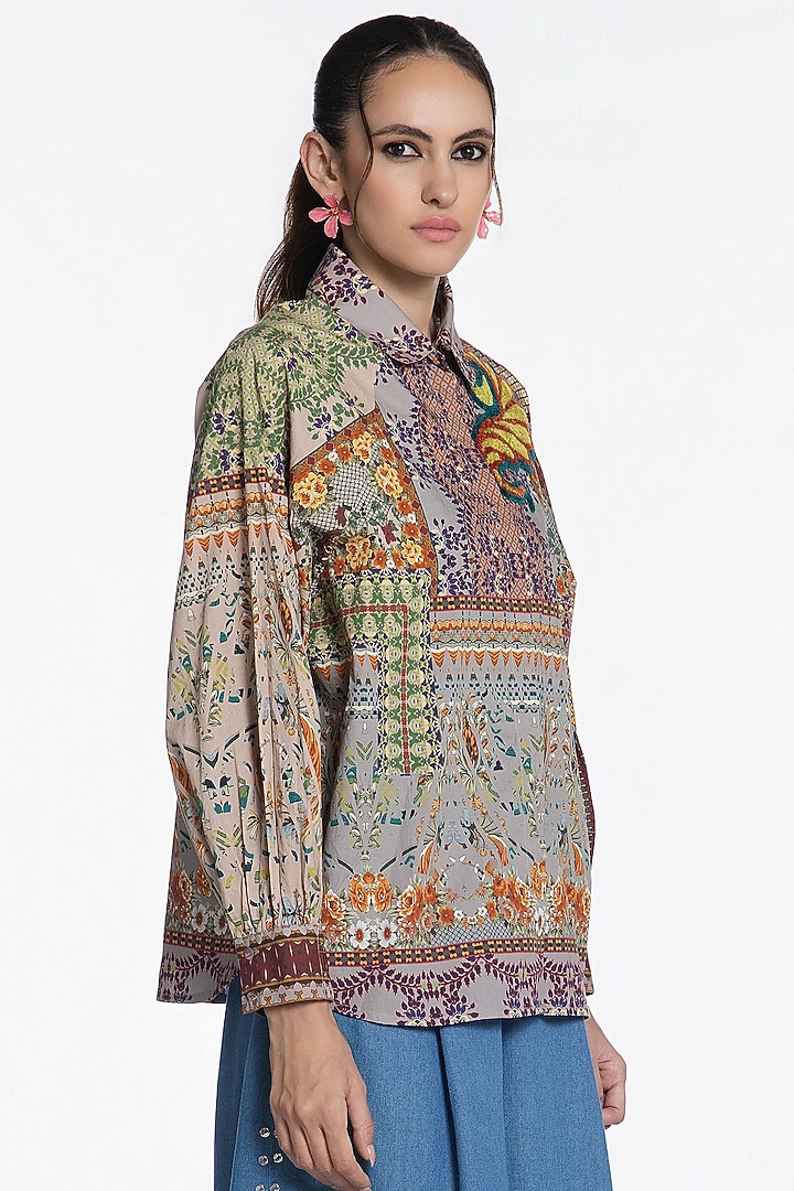 Multi-Colored Cotton Printed Shirt by SIDDHARTHA BANSAL at Pernia's Pop Up Shop