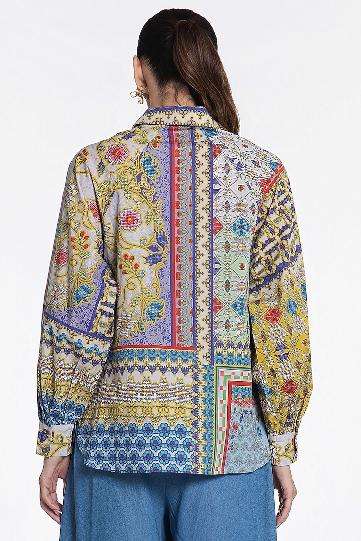 Multi-Colored Cotton Printed Shirt by SIDDHARTHA BANSAL at Pernia's Pop Up Shop