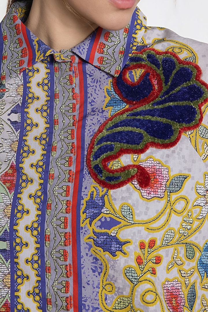 Multi-Colored Cotton Printed Shirt by SIDDHARTHA BANSAL at Pernia's Pop Up Shop