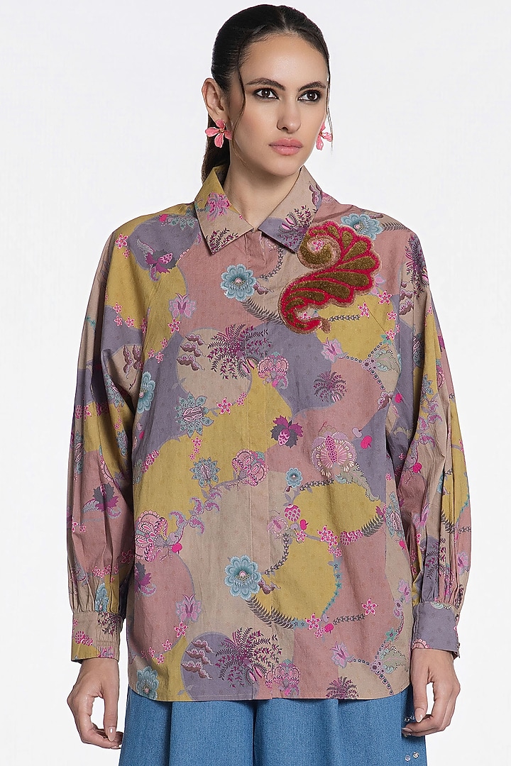 Multi-Colored Cotton Printed Shirt by SIDDHARTHA BANSAL at Pernia's Pop Up Shop