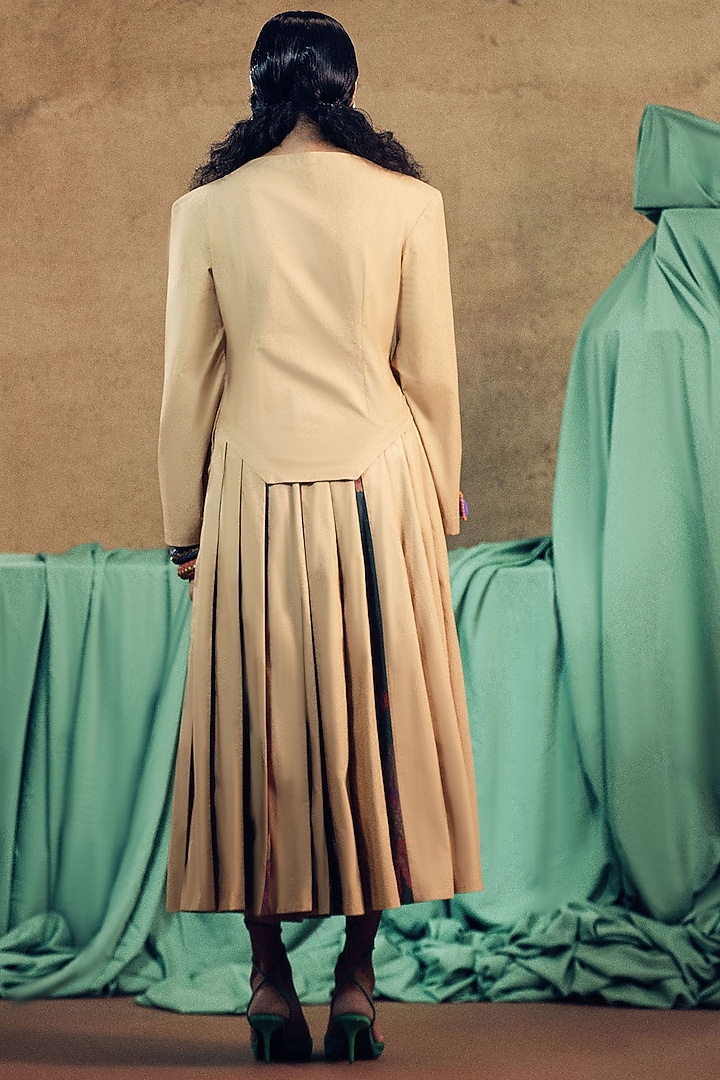 Beige Poplin Embroidered Shirt by SIDDHARTHA BANSAL at Pernia's Pop Up Shop