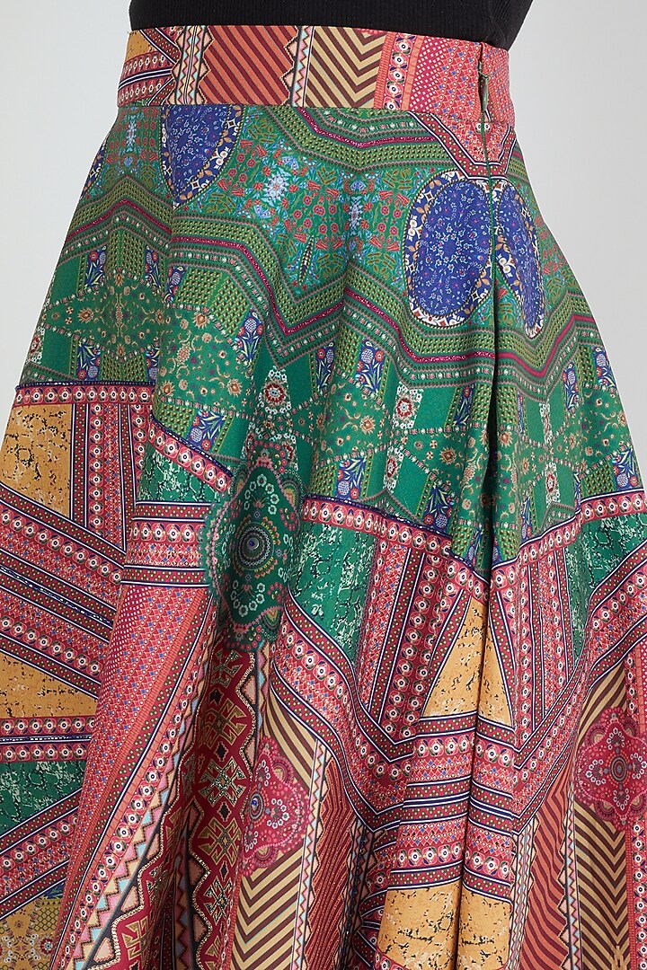 Mint Green Midi Embroidered Skirt by Siddhartha Bansal at Pernia's Pop Up Shop