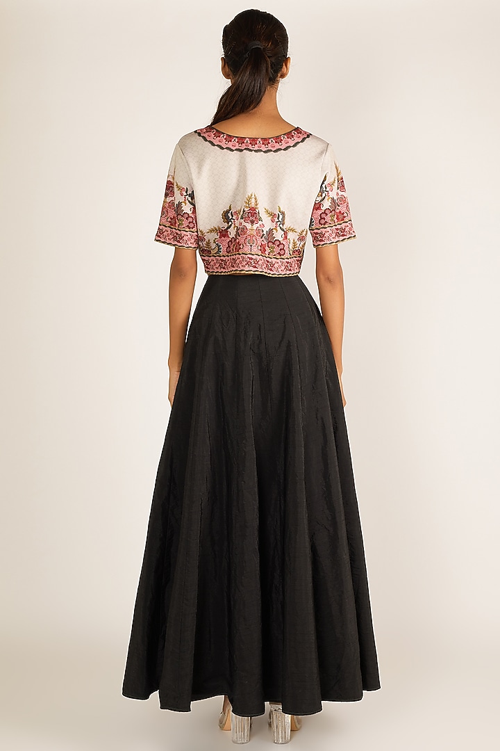 Red Printed Crop Top by Siddhartha Bansal at Pernia's Pop Up Shop