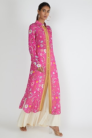 Blush Pink Shirt Dress by Siddhartha Bansal