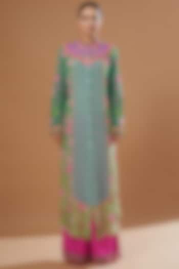 Multi-Colored Floral Printed Tunic Set by SIDDHARTHA BANSAL at Pernia's Pop Up Shop