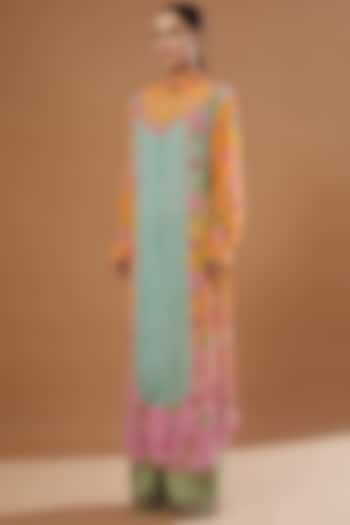 Multi-Colored Digital Printed Tunic Set by SIDDHARTHA BANSAL
