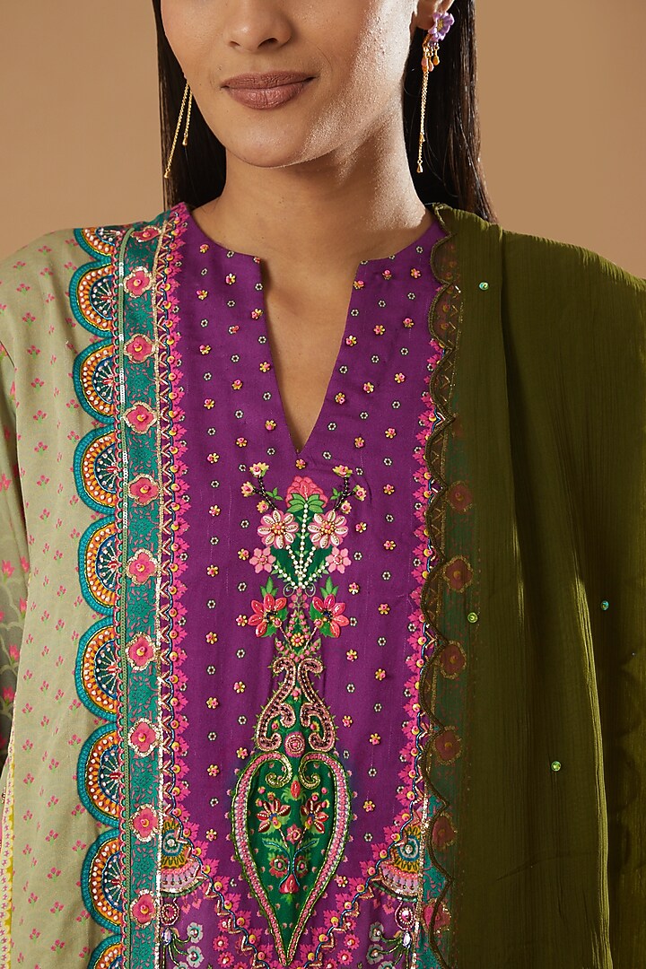 Multi-Colored Digital Printed Kurta Set by SIDDHARTHA BANSAL at Pernia's Pop Up Shop