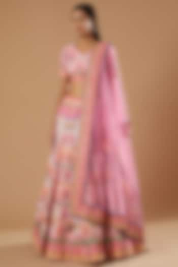 Baby Pink Embroidered Lehenga Set by SIDDHARTHA BANSAL