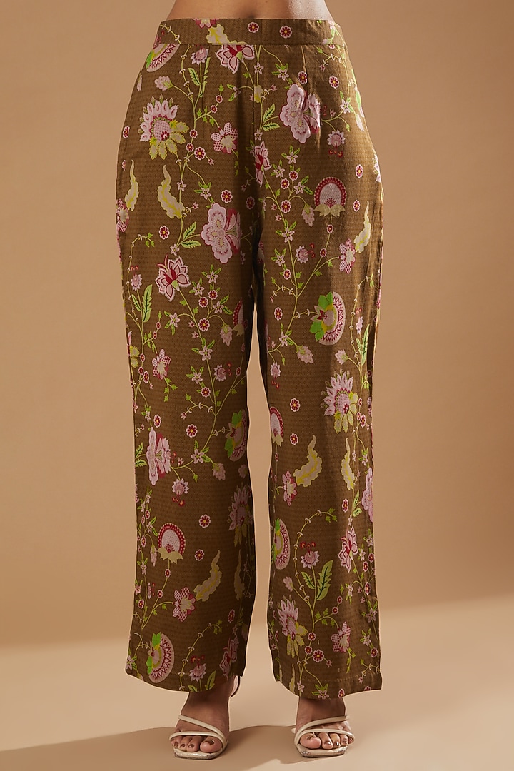 Brown Digital Printed Kurta Set by SIDDHARTHA BANSAL at Pernia's Pop Up Shop