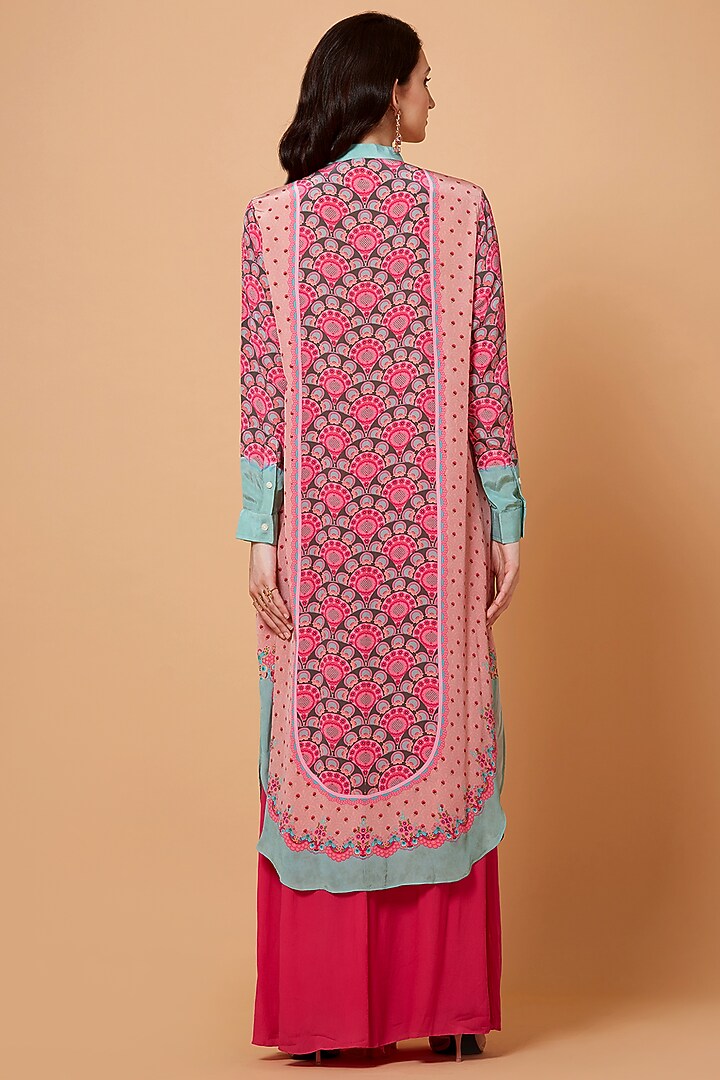 Raspberry Pink Floral Printed Tunic by SIDDHARTHA BANSAL at Pernia's Pop Up Shop