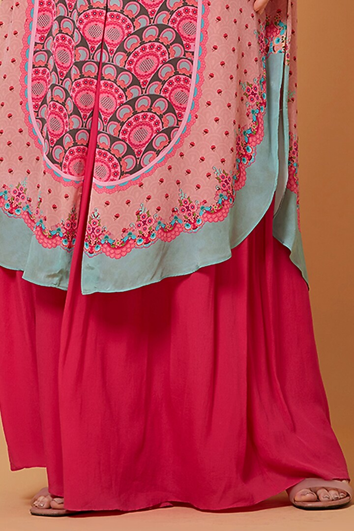 Raspberry Pink Floral Printed Tunic by SIDDHARTHA BANSAL at Pernia's Pop Up Shop