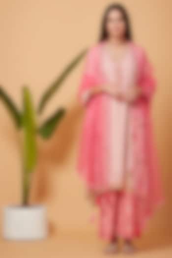 Baby Pink Chanderi Kurta Set by SIDDHARTHA BANSAL