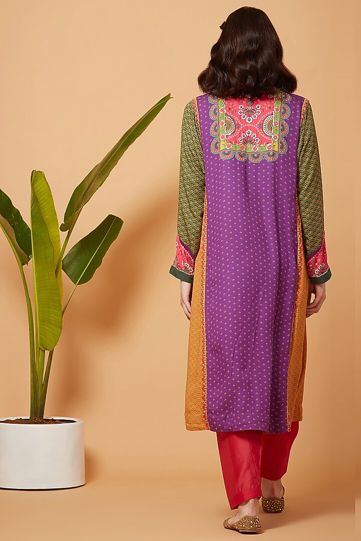 Purple Chanderi Kurta Set by SIDDHARTHA BANSAL at Pernia's Pop Up Shop