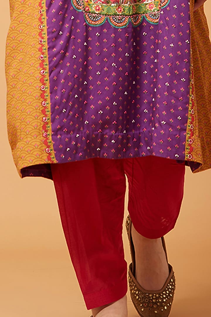 Purple Chanderi Kurta Set by SIDDHARTHA BANSAL at Pernia's Pop Up Shop