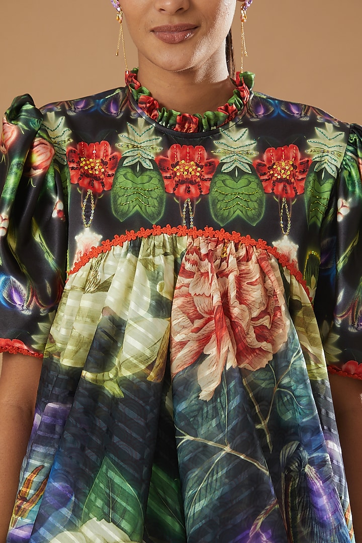 Multi-Colored Digital Printed Mini Vacation Dress by SIDDHARTHA BANSAL at Pernia's Pop Up Shop