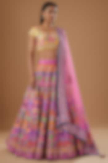 Pink Embroidered Lehenga Set by SIDDHARTHA BANSAL