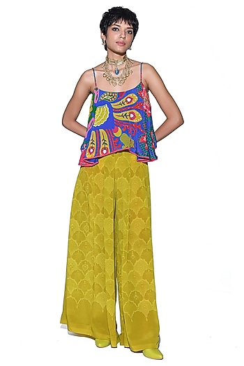 Lime Crepe Printed Co-Ord Set by SIDDHARTHA BANSAL at Pernia's Pop Up Shop