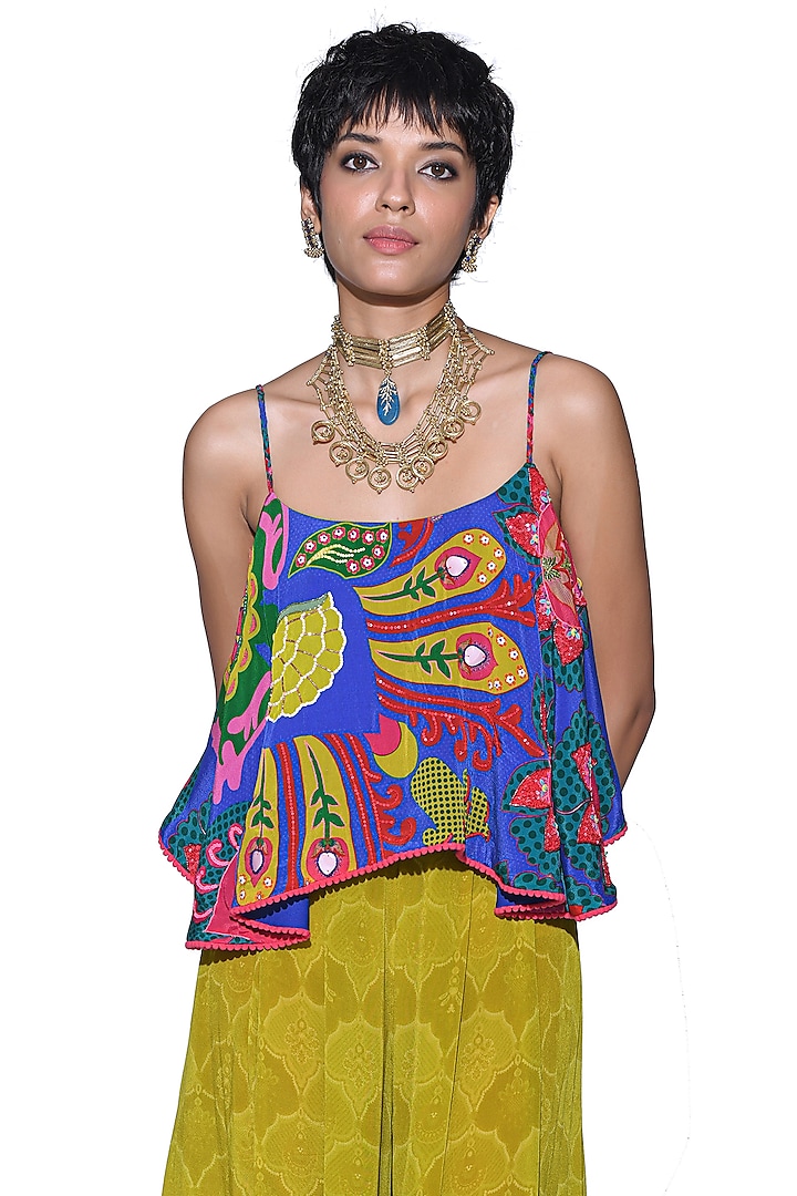Lime Crepe Printed Co-Ord Set by SIDDHARTHA BANSAL at Pernia's Pop Up Shop