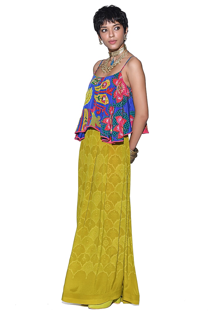 Lime Crepe Printed Co-Ord Set by SIDDHARTHA BANSAL at Pernia's Pop Up Shop