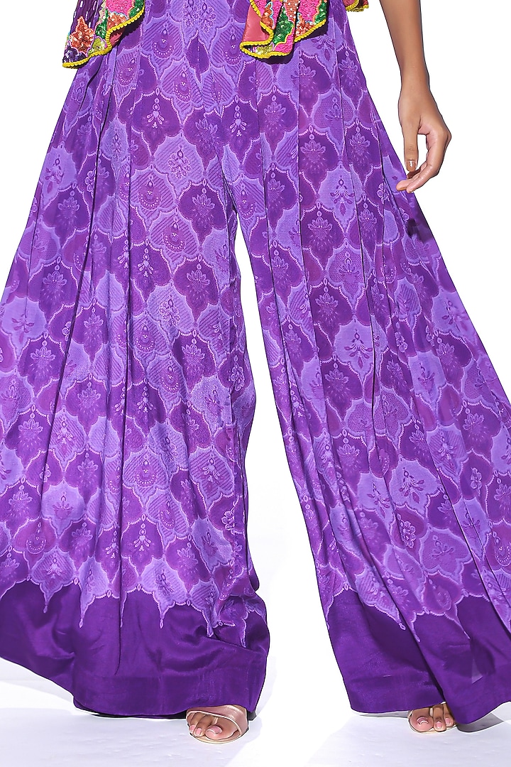 Violet Crepe Printed Co-Ord Set by SIDDHARTHA BANSAL at Pernia's Pop Up Shop