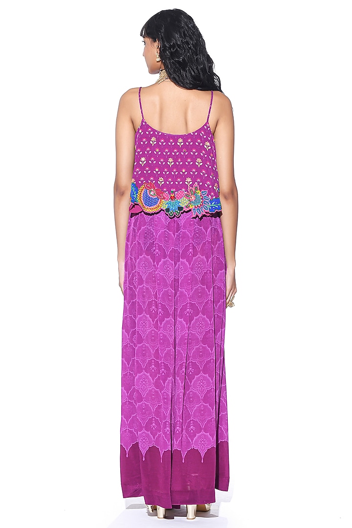 Purple Crepe Printed Co-Ord Set by SIDDHARTHA BANSAL at Pernia's Pop Up Shop